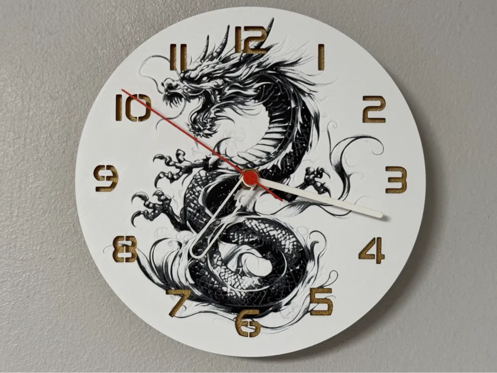3D-Druck Uhr – Drache 2