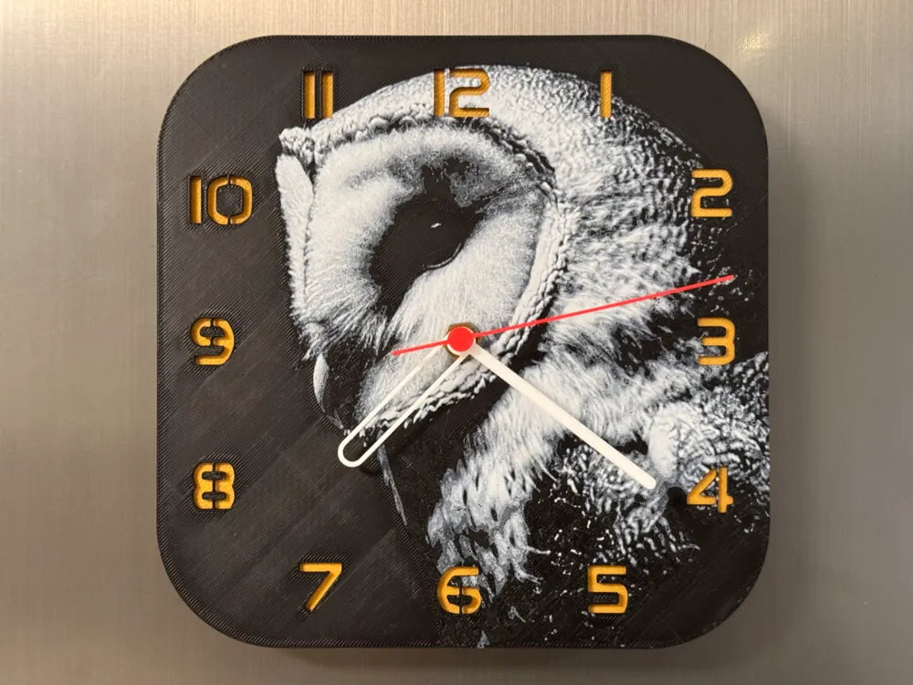3D-Druck Uhr – Eule 2