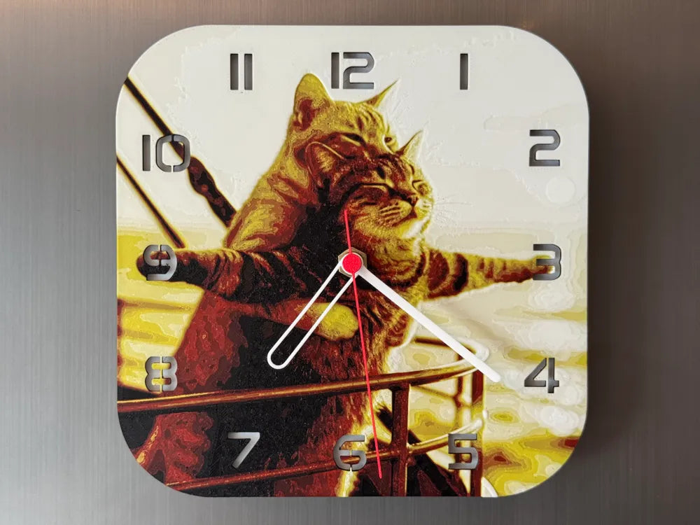 3D-Druck Uhr – Katzen paar