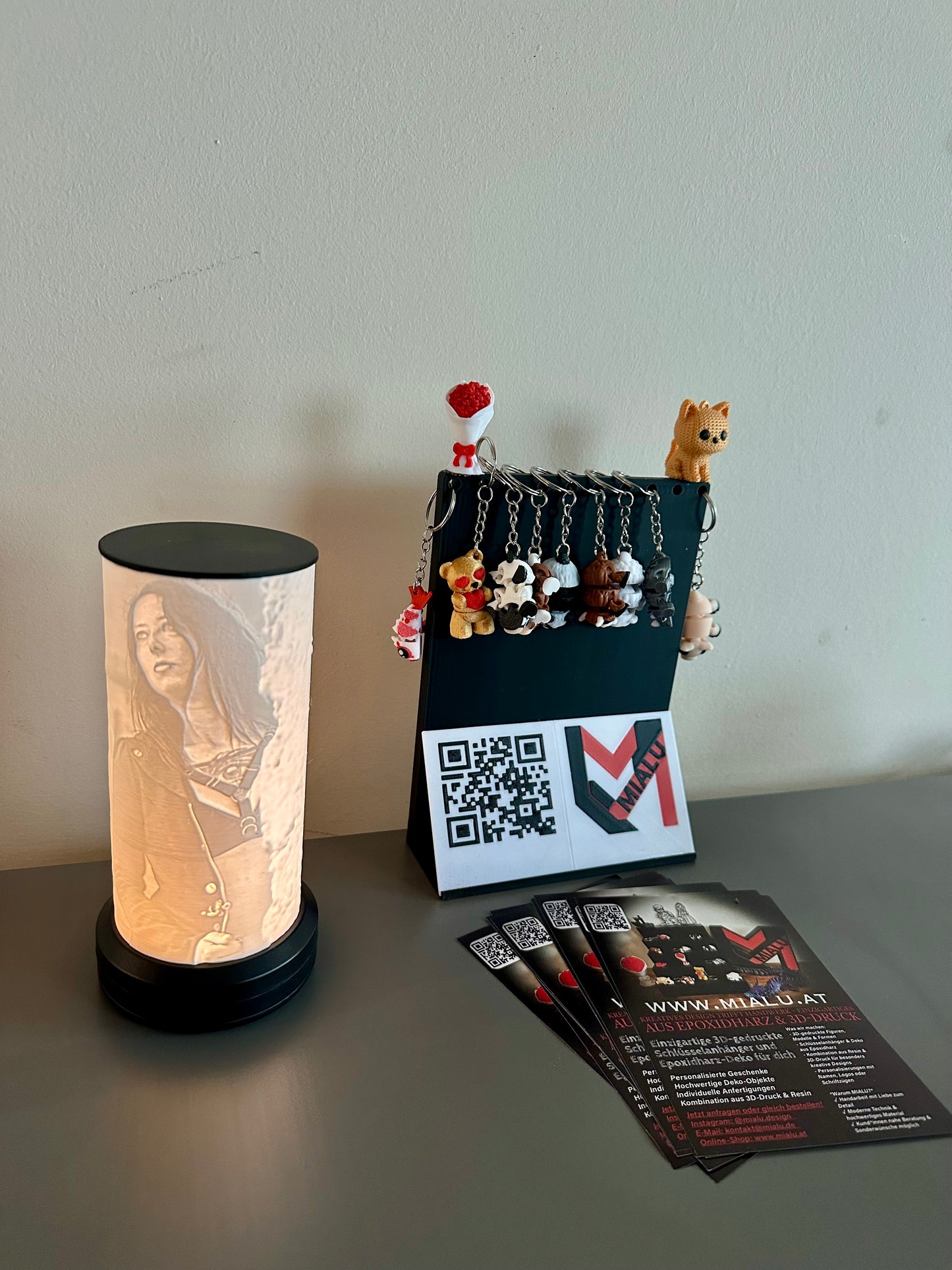 Lithophan-Bild rund mit zwei Bilder