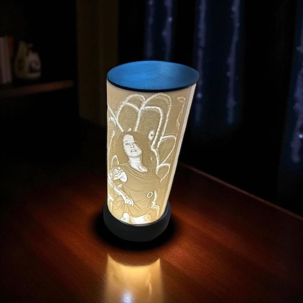 Lithophan-Bild rund mit zwei Bilder