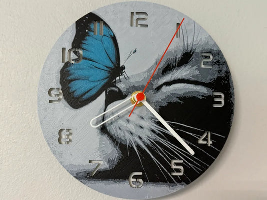 3D-Druck Uhr – blue butterfly