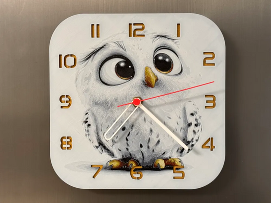 3D-Druck Uhr – baby eule