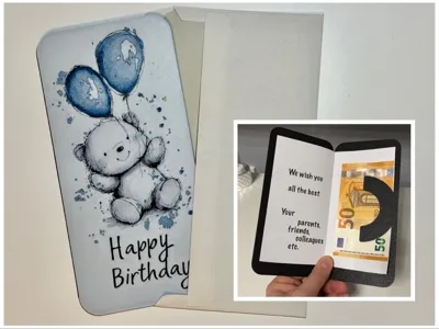 🎁Happy Birthday Teddy - Karte 🖨️