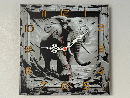 3D-Druck Uhr – Elefant