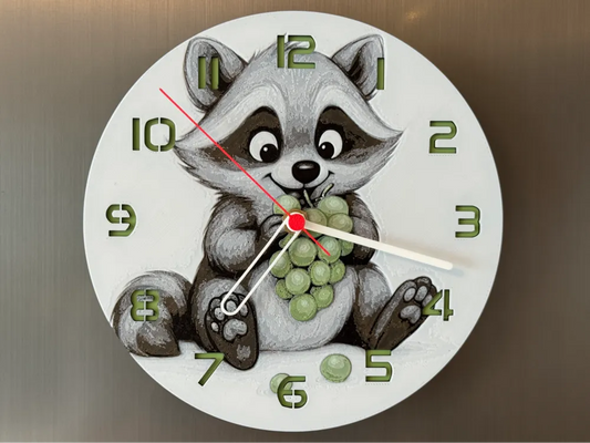 3D-Druck Uhr – Waschbär