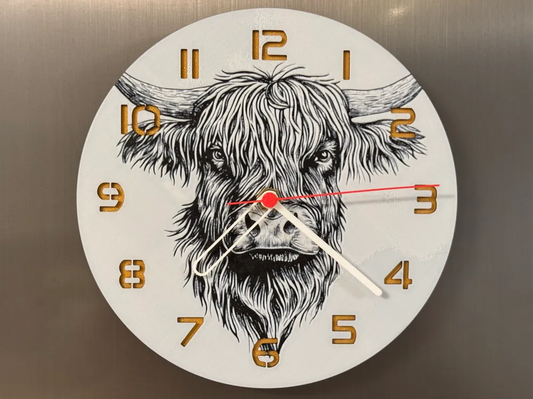 3D-Druck Uhr – Hochlandrind