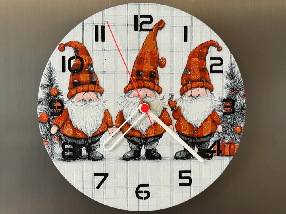 3D-Druck Uhr –  Weihnachtskobolde