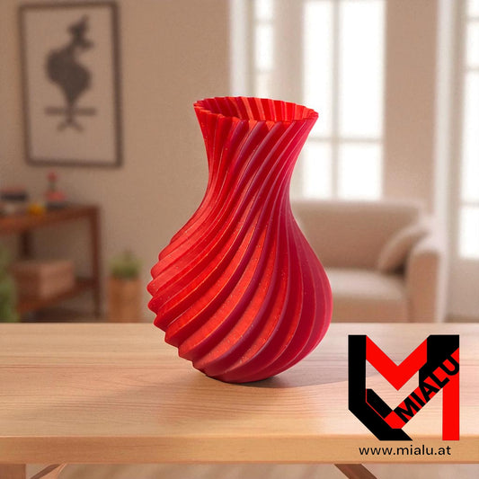 Rote Spiralen vase