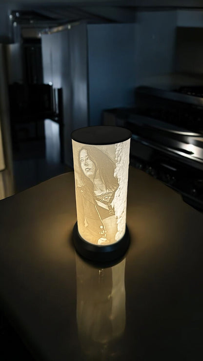 Lithophan-Bild rund mit zwei Bilder