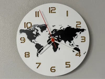 3D-Druck Uhr – Weltkarte